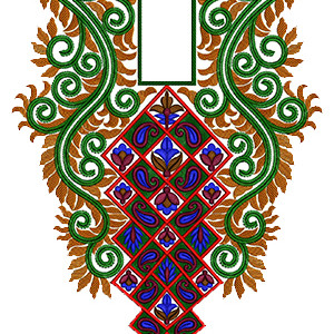Pakistani Wedding Neck Embroidery Design 14044