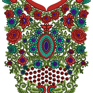 Fashion Women Neck Embroidery Design 14050