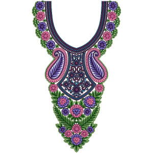 Delightful Arabian Neck Embroidery Design 14065