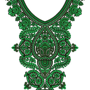 Algerian Jalabiya Dresses Neck Embroidery Design 14066
