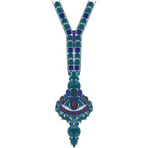 Wedding Dresses Long Neck Embroidery Design 14157