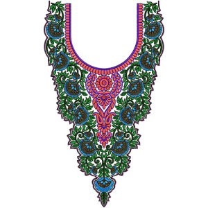 Rich Fashions Neck Embroidery Pattern Design 14677