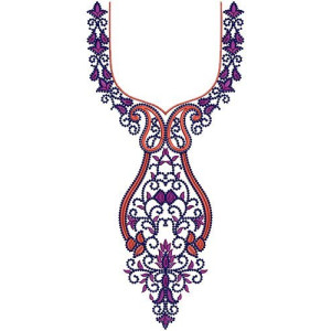 Fashion Motif Neck Embroidery Design 14680