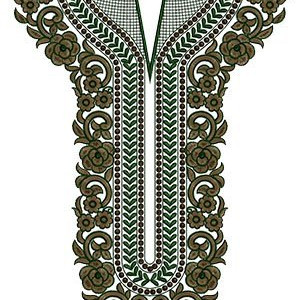 Lady Fashion Neck Embroidery Design 14923