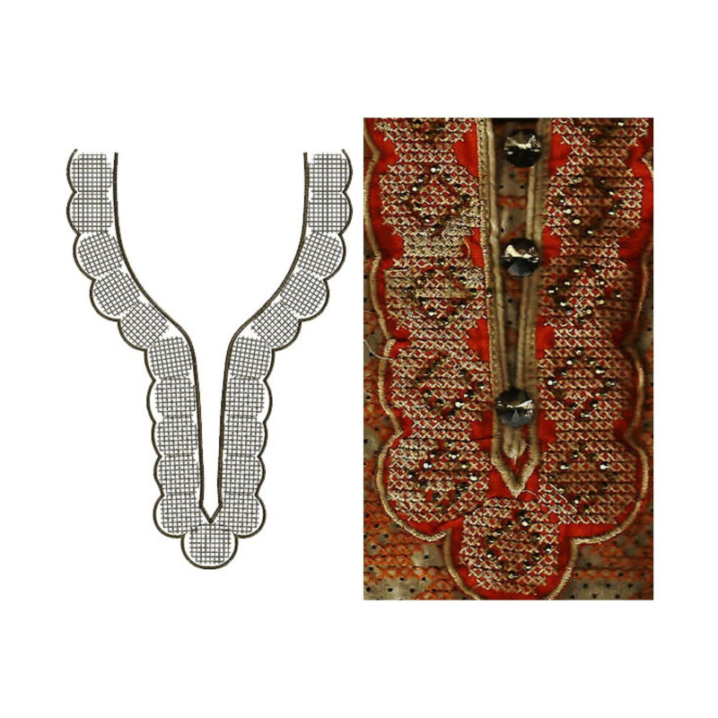 Latest Stylish Embroidery Neck Design 15222