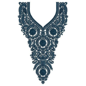 Latest Farasha Jalabiya Neck Embroidery Design 15338