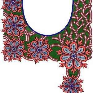 Arabic Clothing Abaya Embroidery Neck Design 15756