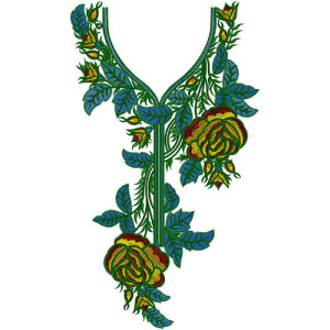 Fashion Women Neck Embroidery Design 15774