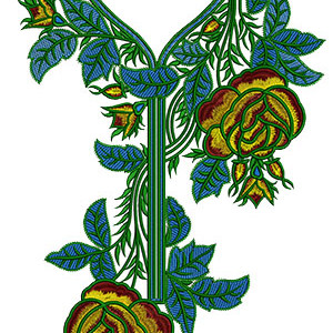 Fashion Women Neck Embroidery Design 15774