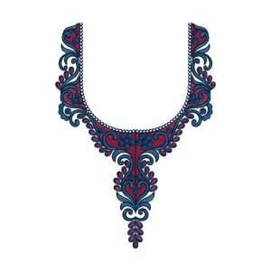 Fashion Lady Kurti Neck Embroidery Design 15776