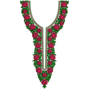 Pakistani Lawn Suit Tunic Neck Embroidery Design 15778