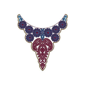 Embroidery Yoke Dresses Neck Design 15817