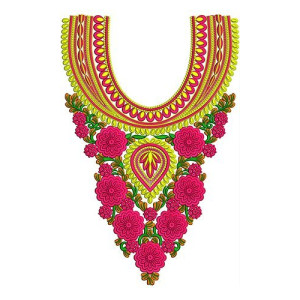 Fancy Floral Embroidery Design 16485