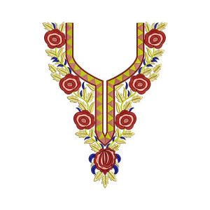 Luxury Fashion Neck Embroidery Design 16798