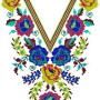 Neck Cross Stitch Embroidery Design 17083