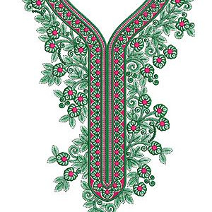 Nighty Neck Embroidery Designs 17167