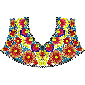 Embroidery Neck Designs For Blouse 17390