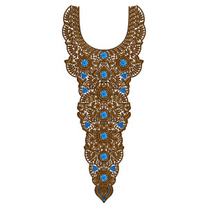 Bohemian Dress Neck Embroidery Design