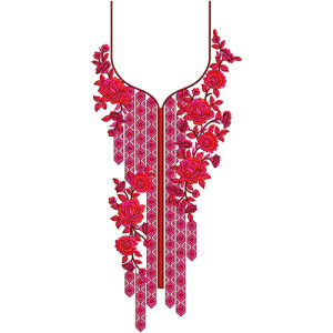 Traditional Bridal Gown Embroidery Design