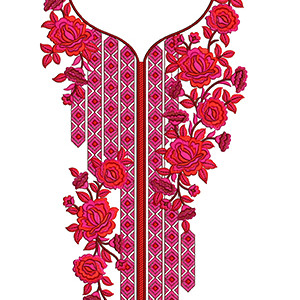 Traditional Bridal Gown Embroidery Design