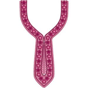 Long Umbrella Frock Neck Embroidery Design