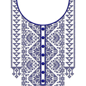 Vintage Arab Dress Neck Embroidery Design