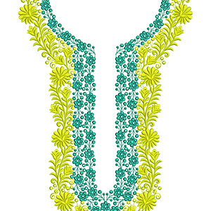 Long Maxi Dress Embroidery Design