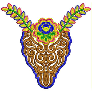 Arabic Lawn Kurti Neck Embroidery Design