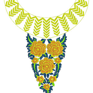 Vestido Mexican Neck Embroidery Design