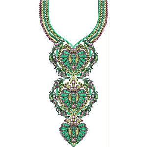Festival Clothing Neck Embroidery Design