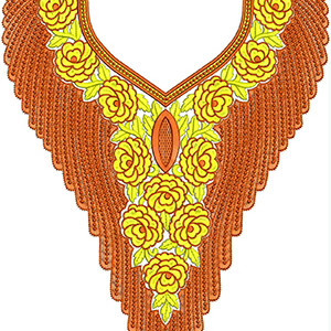 Fashion Motif Neck Embroidery Design 19855