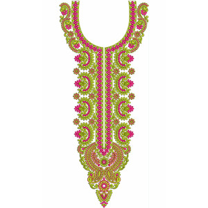 Fashion Motif Neck Embroidery Design 19856