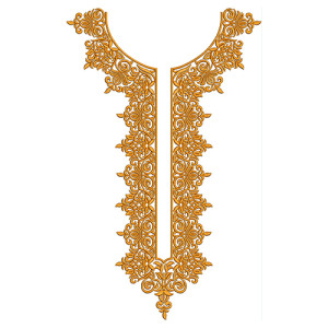 Embossed Neck Embroidery Design 19933