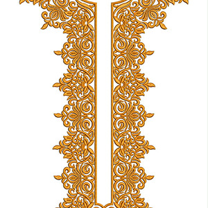 Embossed Neck Embroidery Design 19933
