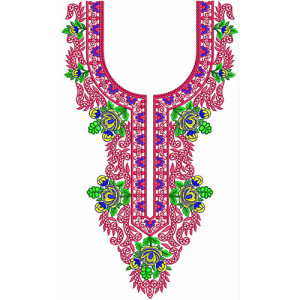 Zari Thread Dress Embroidery Design 21181