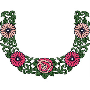 Egypt Latest Wedding Neck Embroidery Design 21448