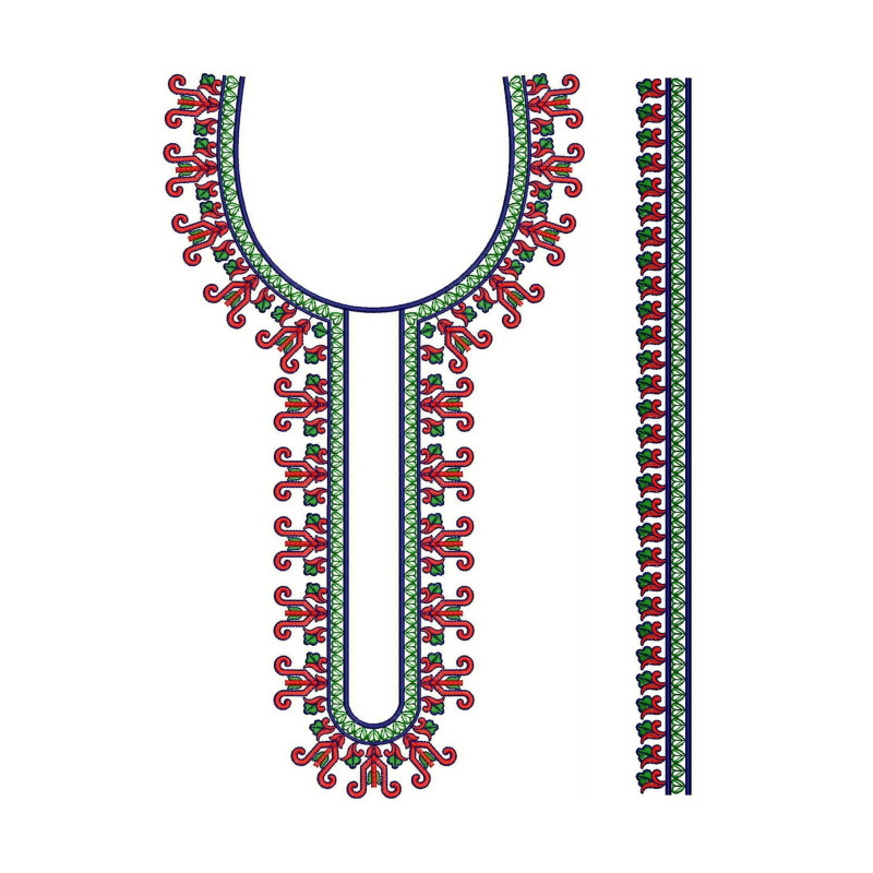 Kenya African Caftan Neck Embroidery Design 21494