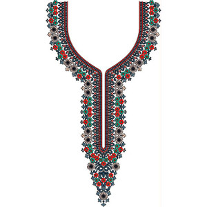 Greece Kurti Neck Thread Embroidery Design 21862
