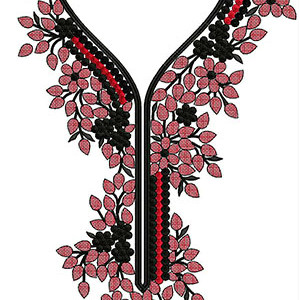 Party Wear Banglori Silk Dress Neck Embroidery Design 21897