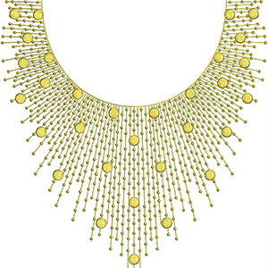 Geometric Ethnic Pattern Neck Embroidery 21944