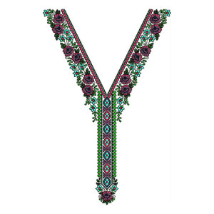 V Neck Embroidery Design 21946