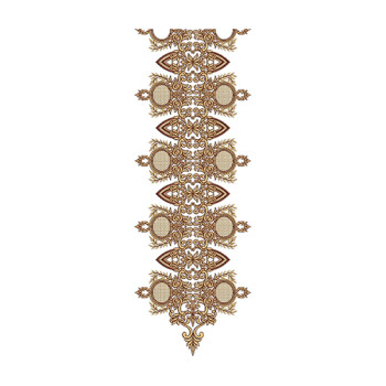 Gold Eyelet Chain Embroidery Design