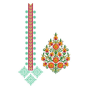 Floral Neck Embroidery Design
