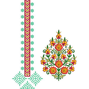 Floral Neck Embroidery Design