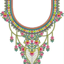 Multicolor Neck Embroidery Design