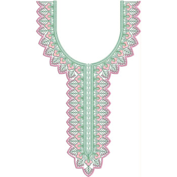 Mint & Rose Collar Embroidery Design
