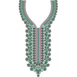 Long Embroidery Neck With Flower 