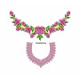 Floral Neckline Garland with Stylized Border Embroidery Design