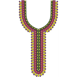 Floral Neck Embroidery Design 22241