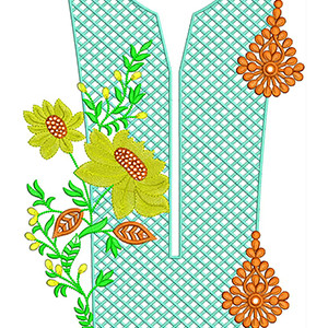 Cultural Neck Embroidery Design 22335